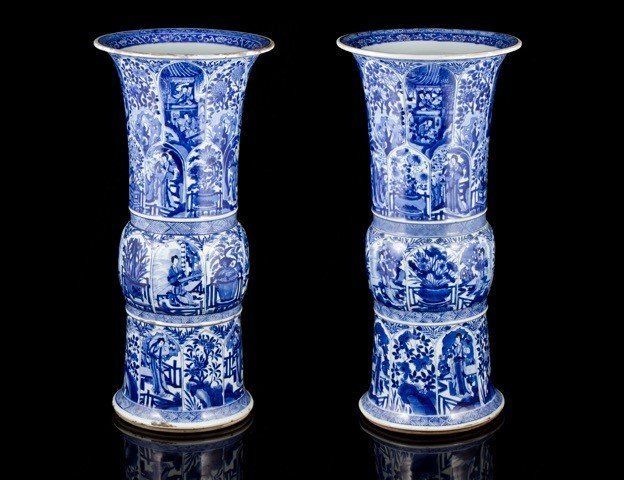 Deux vases bleu et blanc