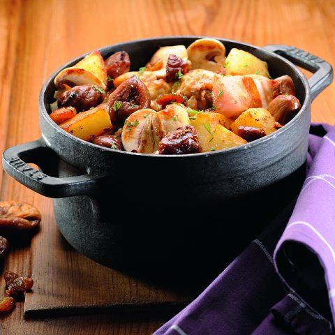 COCOTTE DE POULET AUX CHAMPIGNONS