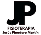 Logotipo JP negro con "Fisioterapia" y "Jes&uacute;s Pinadero Mart&iacute;n" en el texto debajo.