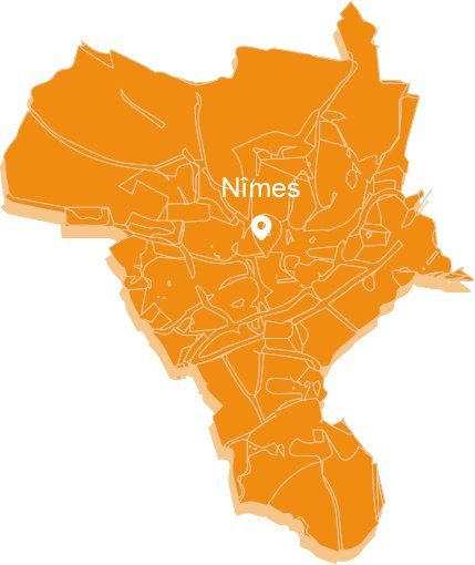 Carte de le ville de Nîmes