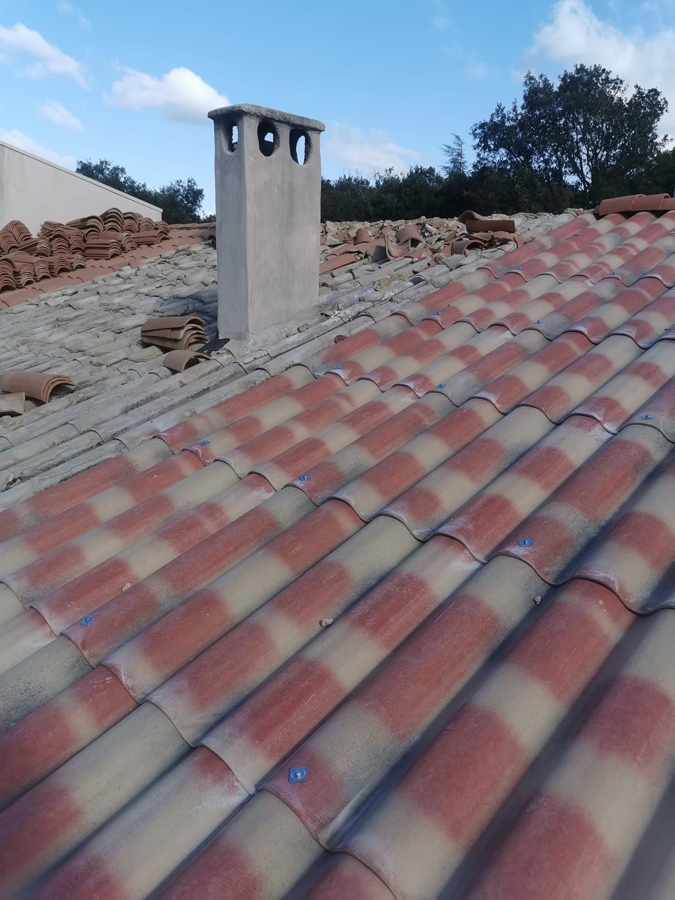 Pose en cours d'éverites