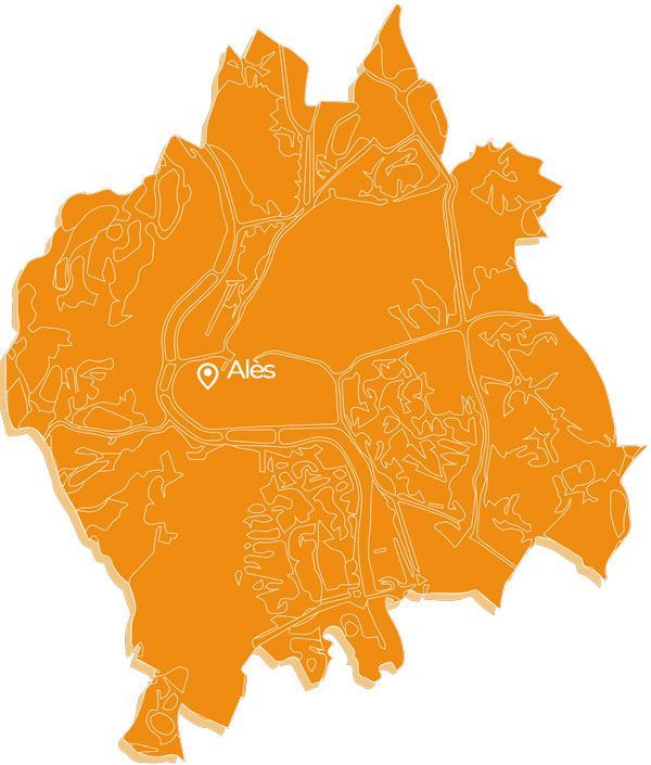Carte de la ville d'Alès