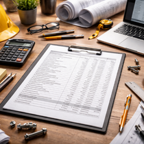 Gros plan sur une main tenant et interagissant avec un smartphone sombre posé sur un bureau en bois.