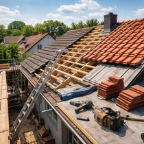 Gros plan sur une main tenant et interagissant avec un smartphone sombre posé sur un bureau en bois.