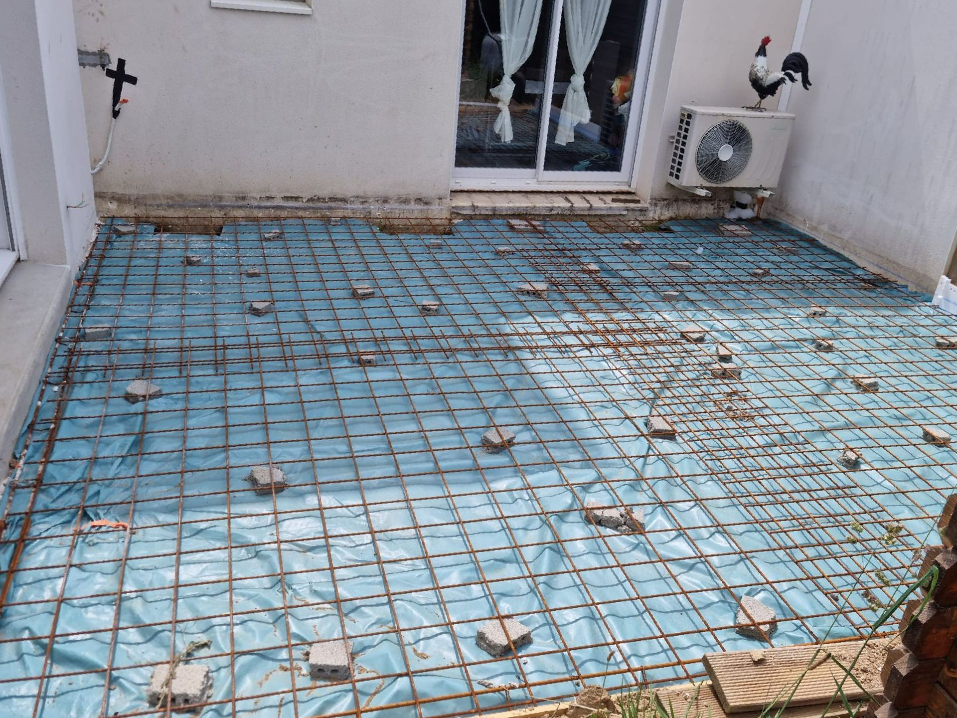 Armatures pour une terrasse en béton