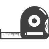 Mètre ruban avec règle graduée.