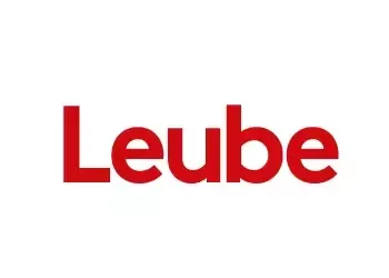 Leube-Logo in roter Schrift auf weißem Hintergrund.