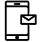 Icon Mobilgerät und Briefumschlag