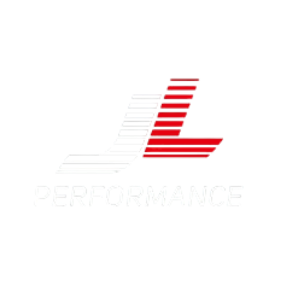 Logo : "JL" stylisé en rouge et blanc sur "PERFORMANCE".