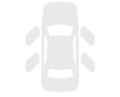 Vue aérienne d'une voiture blanche avec les quatre portes ouvertes.