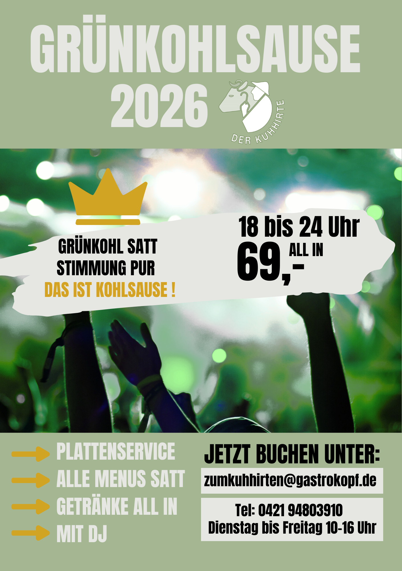 Flyer Grünkohlsause Restaurant Der Kuhhirte