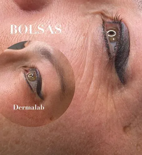 Un primer plano del ojo de una mujer con maquillaje.