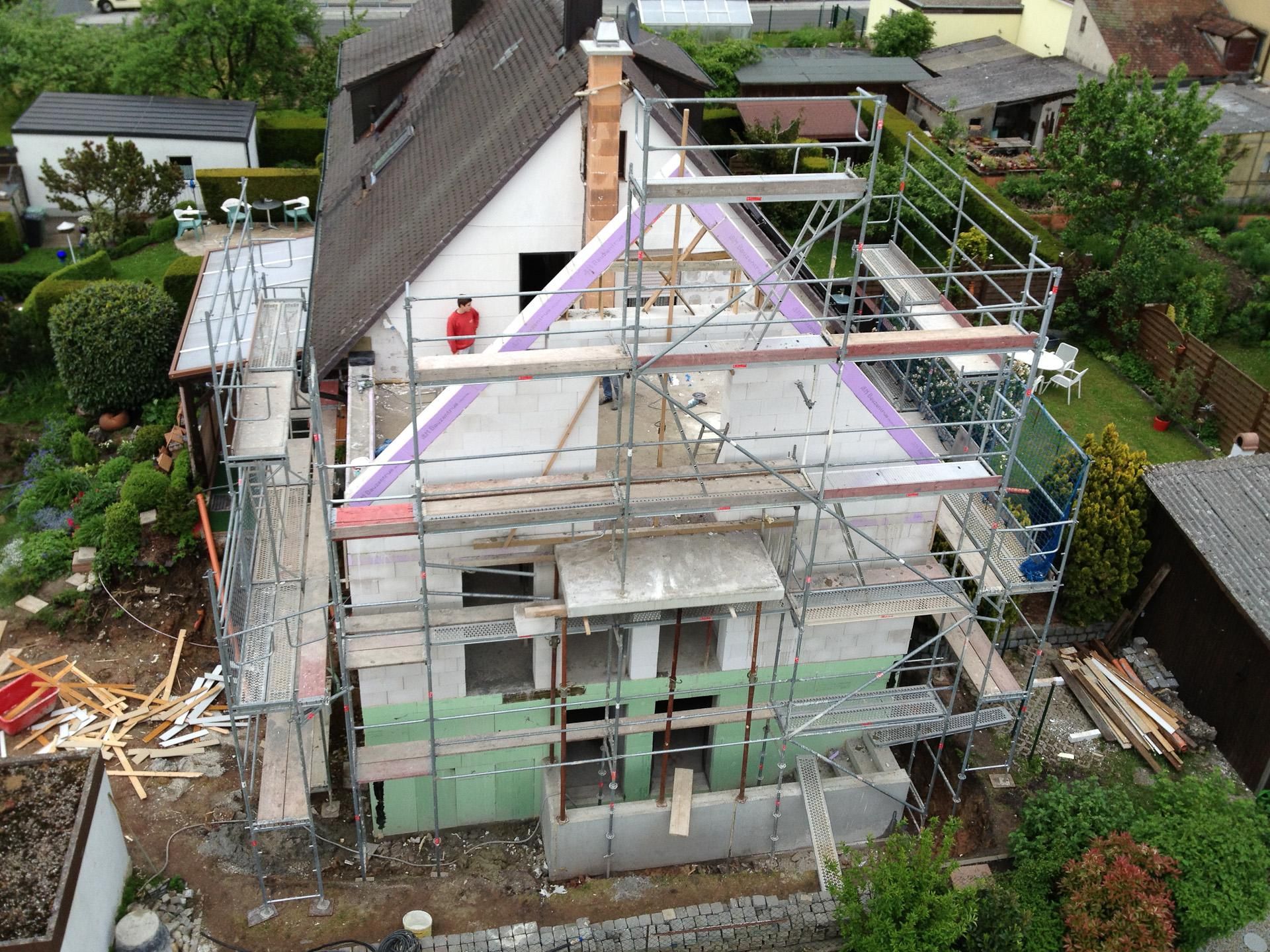 BMS Bau GmbH Vogelperspektive eines Umbaus