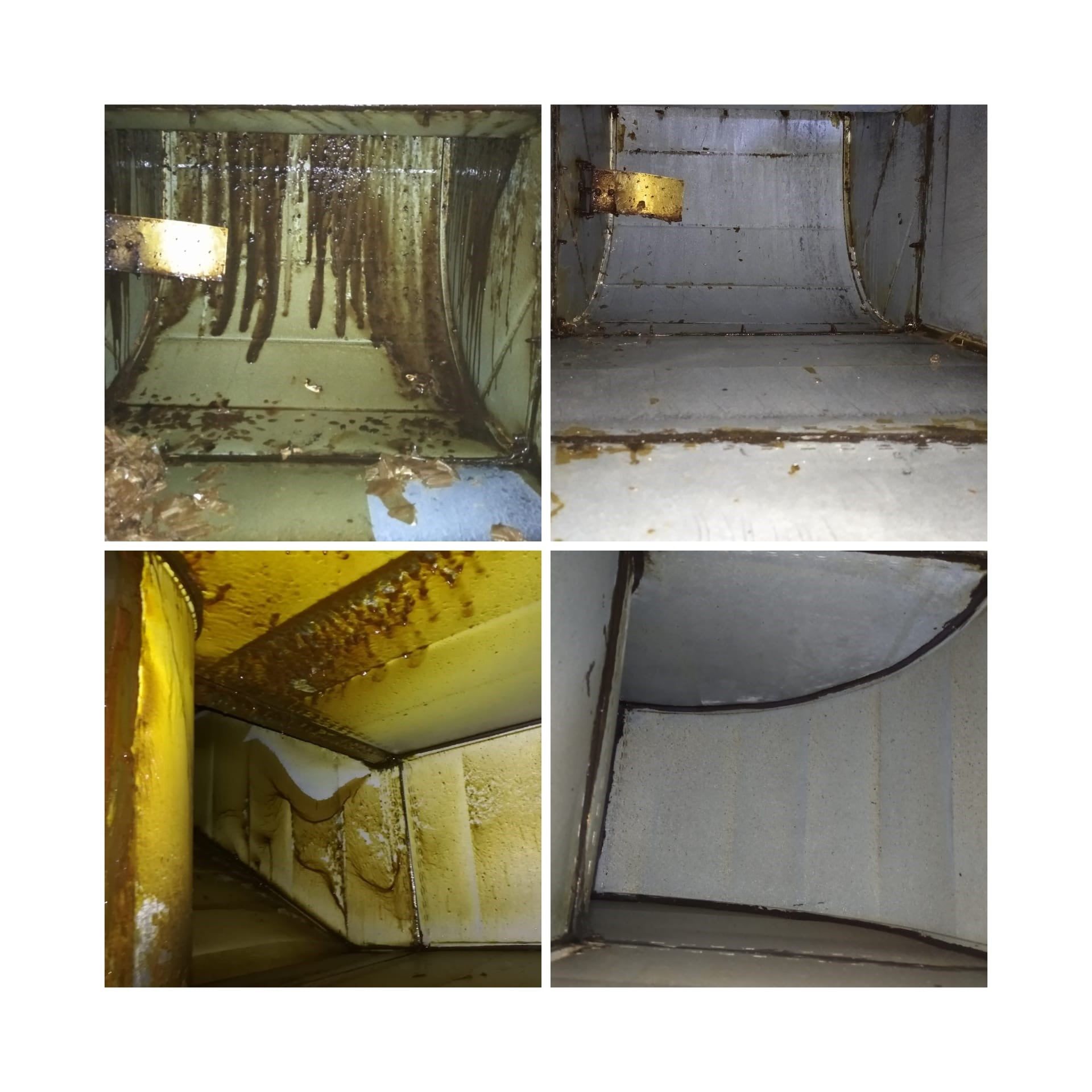 Un collage de cuatro imágenes que muestran el interior de un edificio.