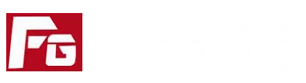 Un logotipo rojo y blanco sobre un fondo blanco.