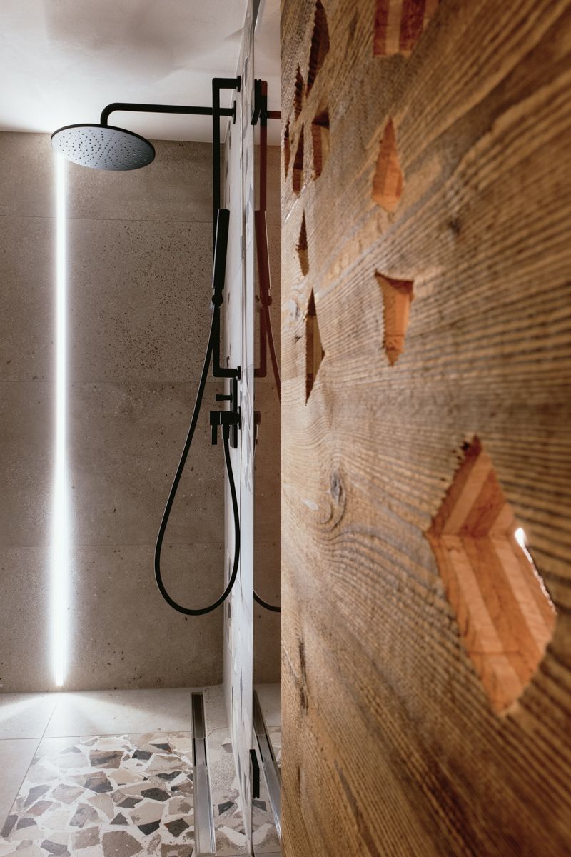 Porte et plafond en vieux bois