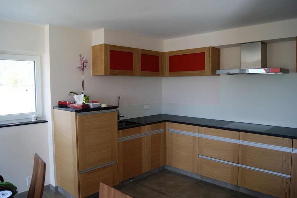 cuisine en chêne avec poignée intégré