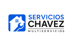 Logotipo: Cuadrado azul con el icono de una casa blanca y una llave inglesa. Texto: 