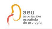 Logotipo de la Sociedad Española de Urología: un riñón estilizado en naranja y rojo con las letras