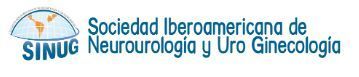 Logo for Sociedad Iberoamericana de Neurourología y Uro Ginecología (SINUG) featuring a blue and orange emblem and text.