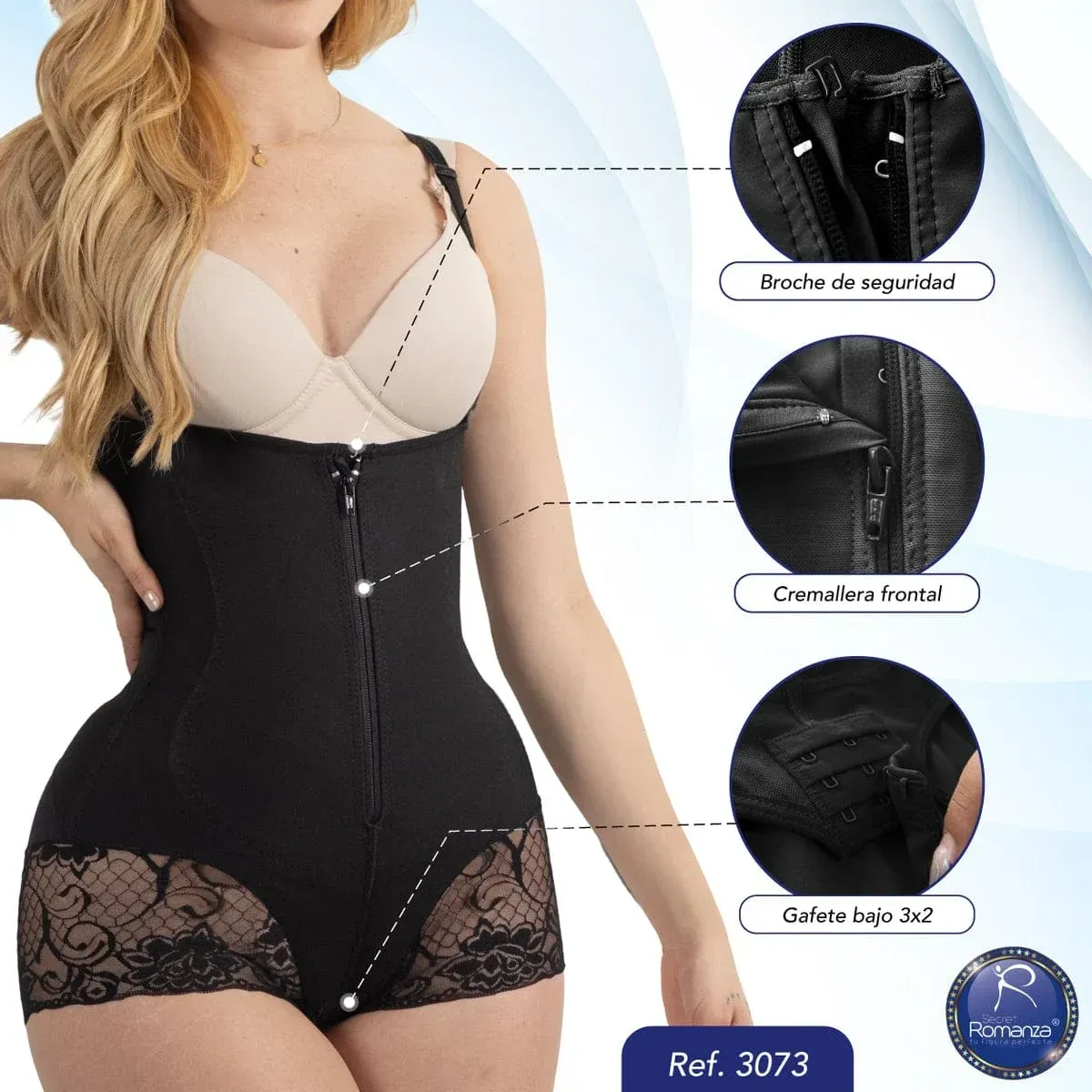 Un body moldeador negro que se muestra puesto a una persona