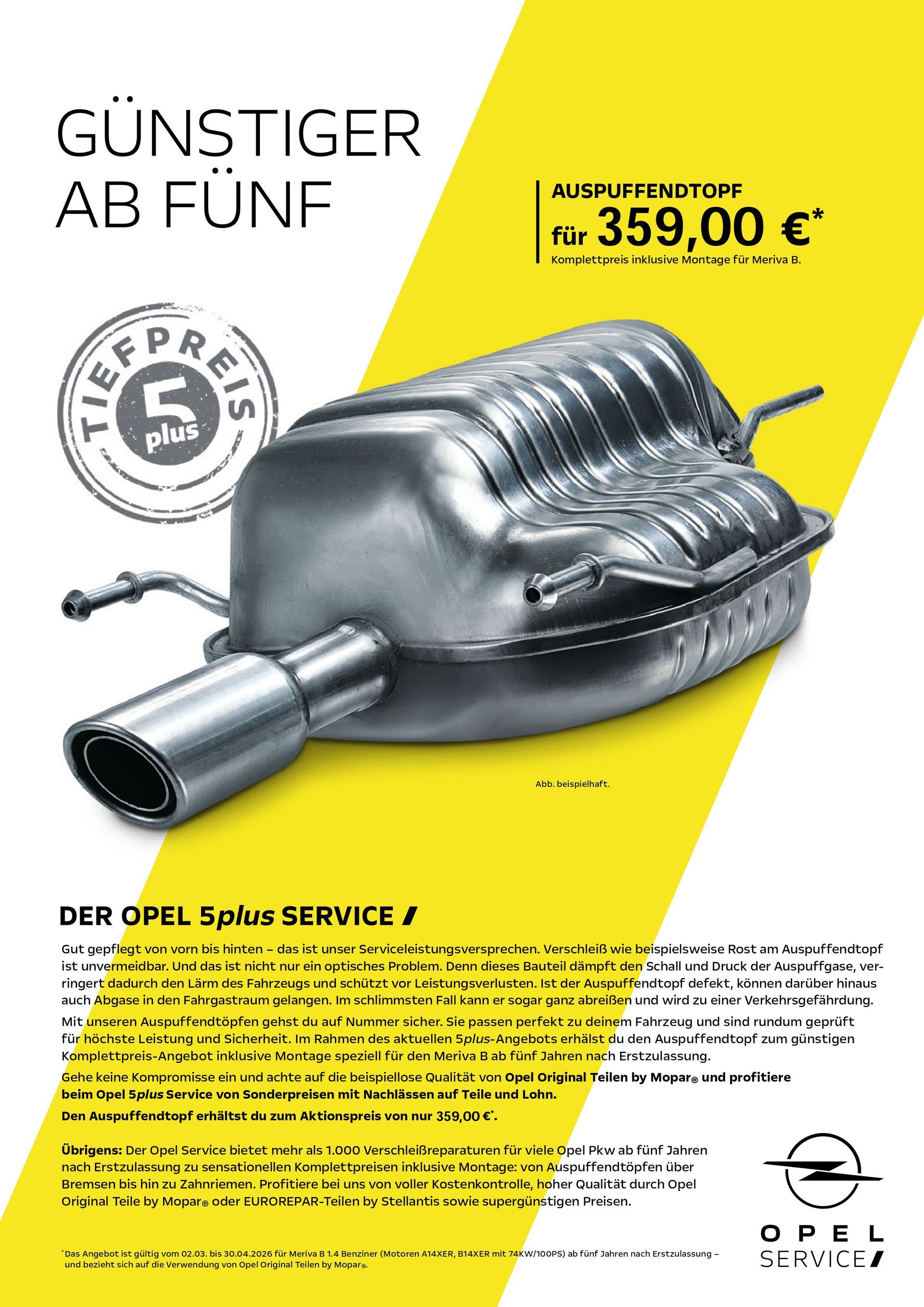 Angebot - Der Opel 5plus Service