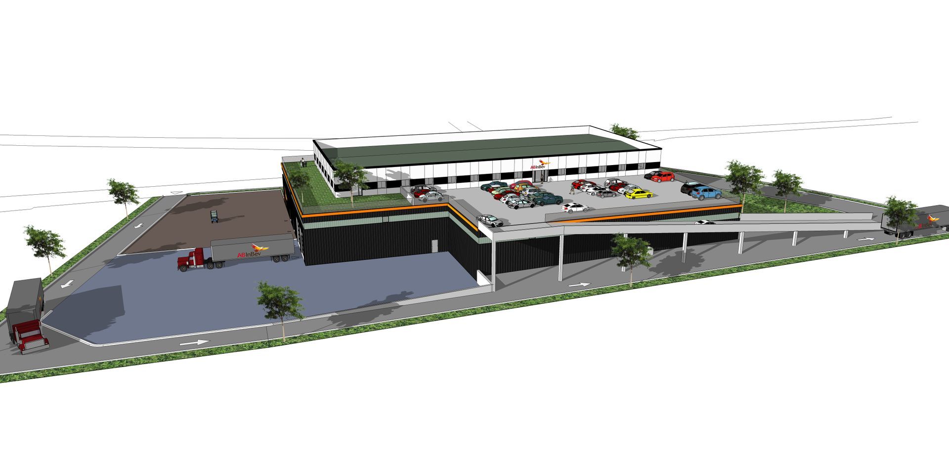 Construction de bâtiment avec parking à étage