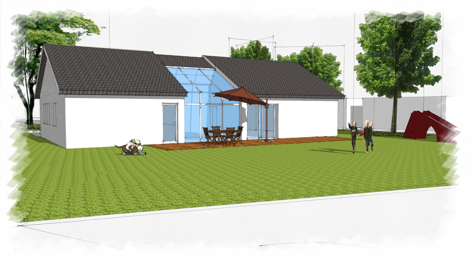 Réhabilitation d’une maison avec ajout d’une véranda