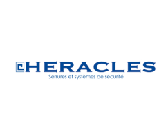 Blue HERACLES logo with the tagline “Serrures et systèmes de sécurité” on a white background