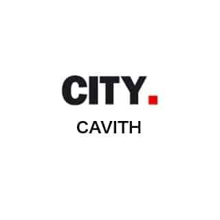 Logo de la VILLE avec le mot CAVITH en dessous sur fond blanc