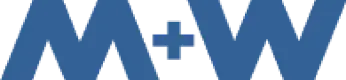 Blaues „MW“-Logo mit einem Pluszeichen in der Mitte