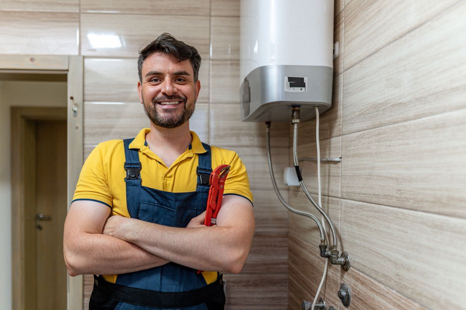 Notre plombier installe un chauffe-eau connecté