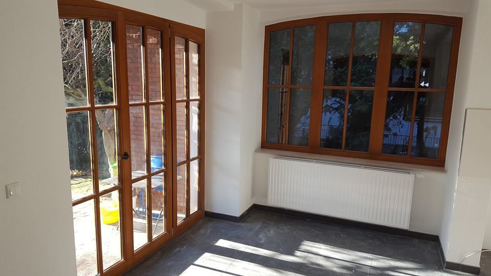 Terrassentür aus Holz von innen