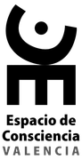 A black and white logo for espacio de consciencia valencia