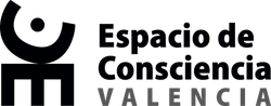 A black and white logo for espacio de consciencia valencia