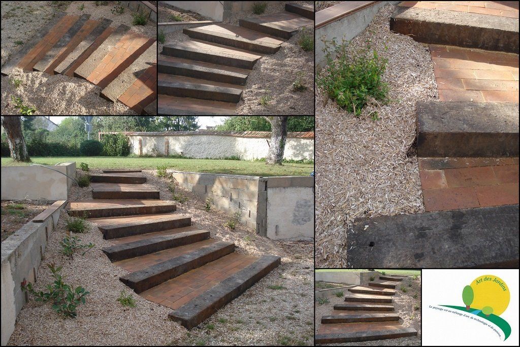Escaliers pavés terre cuite extérieur