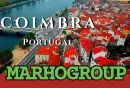 Vista aérea de la ciudad de Coimbra, Portugal.