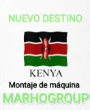 Un cartel con una bandera de Kenia y las palabras Nuevo Destino