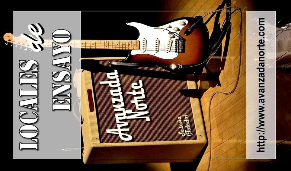 Electric guitar and amplifier on a wooden surface, with text overlay: 