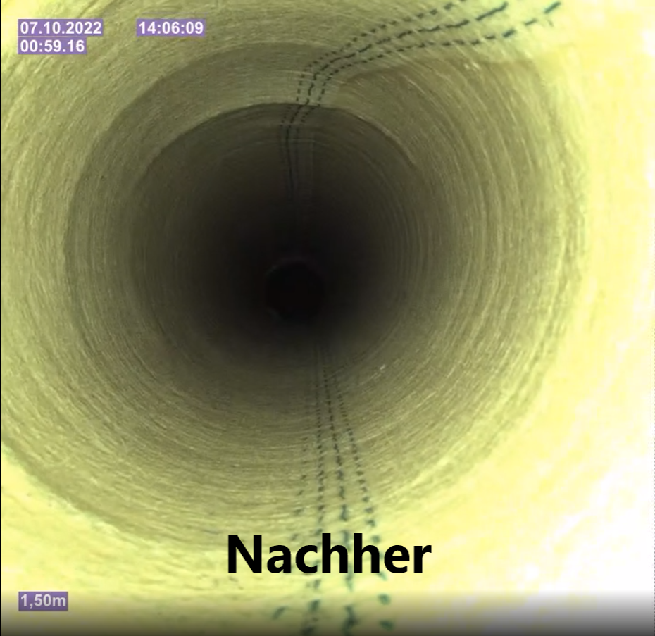 Ein Bild von einem Tunnel mit der Aufschrift „nachher“ auf der Unterseite