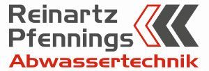 Auf weißem Hintergrund ist ein Logo der Reinartz Pfennings Abwassertechnik abgebildet.