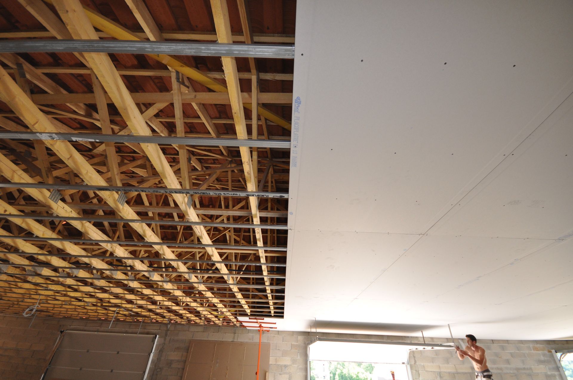 Pose de placo en cours