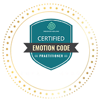 Ein Abzeichen mit der Aufschrift „Emotionscode-Anwender“