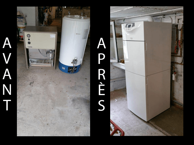 remplacement de chauffage avant après