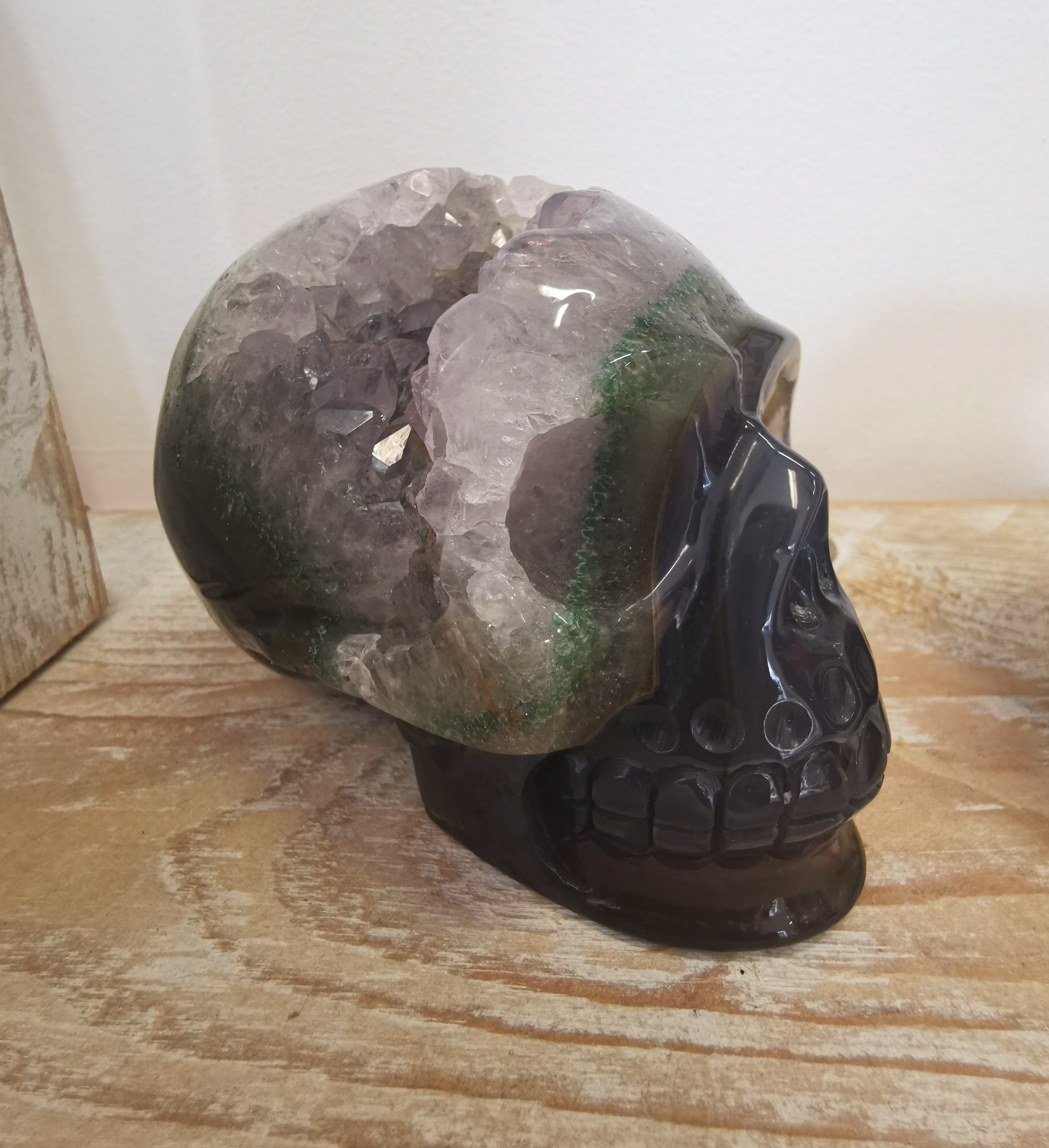 Crâne Améthyste, Chlorite et Agathe
