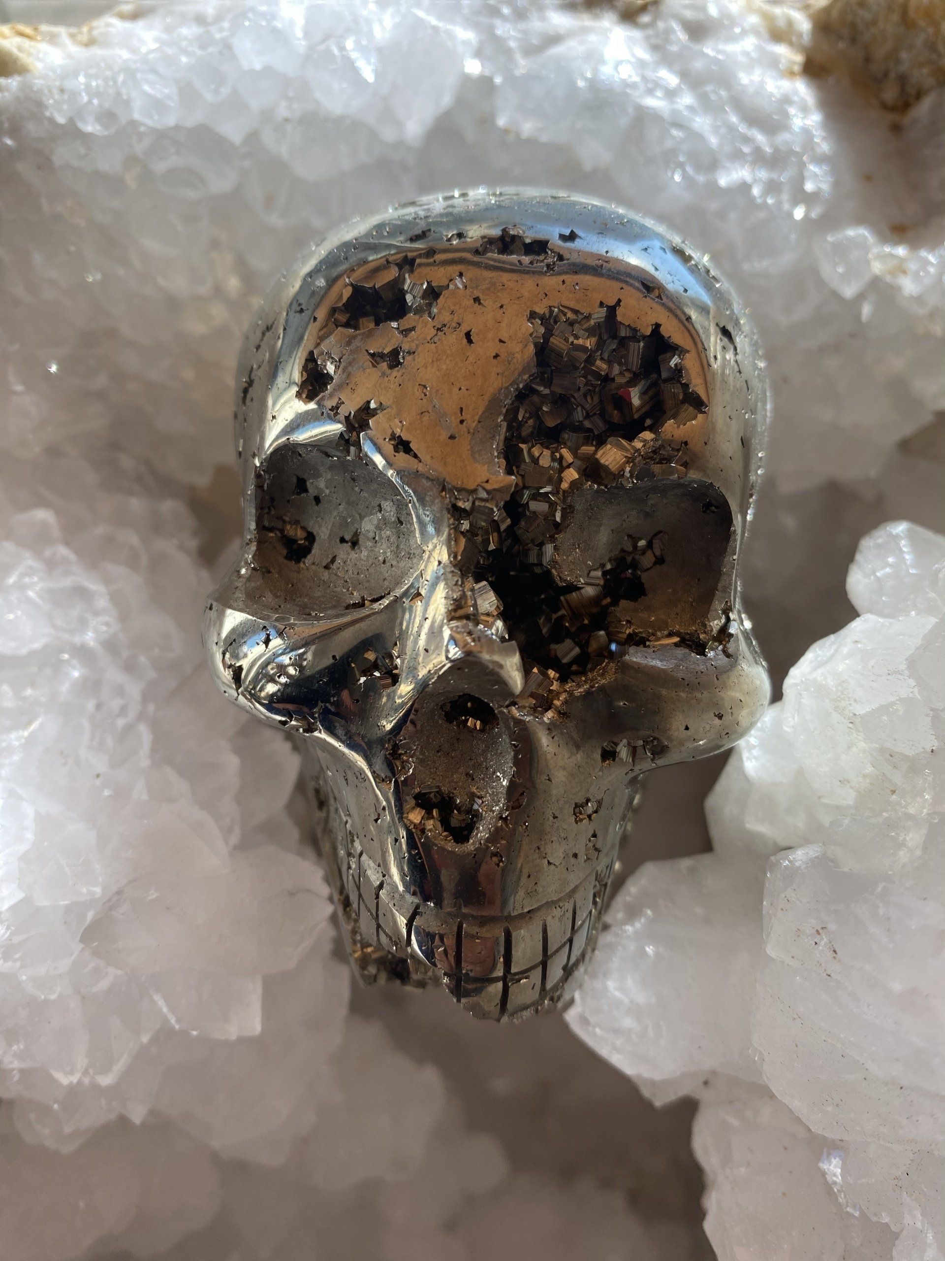Crâne en Pyrite