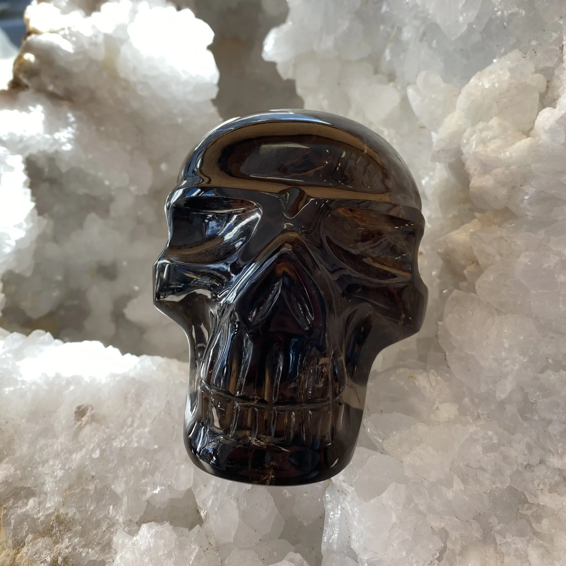 Crâne Quartz fumé