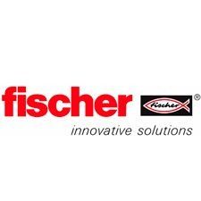El logotipo de Fischer es rojo y negro y dice Fischer Soluciones Innovadoras.