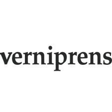 Un logotipo en blanco y negro para verniprensa sobre un fondo blanco.