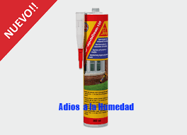 A bottle of nuevo adios a la humedad silicone sealant